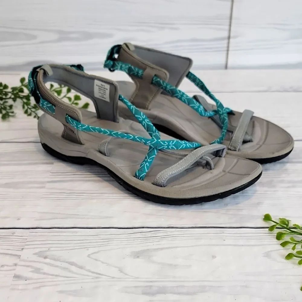 Ron Jon Surf Shop Sport Sandal - Teal & Grey Womens Size 10
